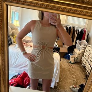 Zara tan cutout dress